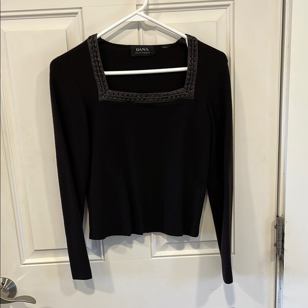 a.n.a Black Fitted Blouse with Long Sleeves
